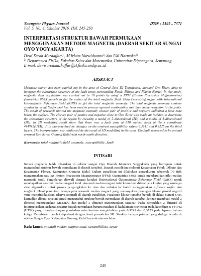 INTERPRETASI STRUKTUR BAWAH PERMUKAAN MENGGUNAKAN METODE MAGNETIK ...