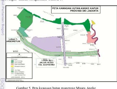 Gambar 5  Peta kawasan hutan mangrove Muara Angke 
