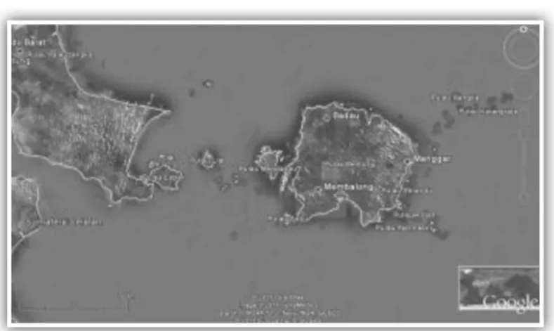Gambar 1. Peta Keletakan Pulau Belitung (Sumber: google earth)