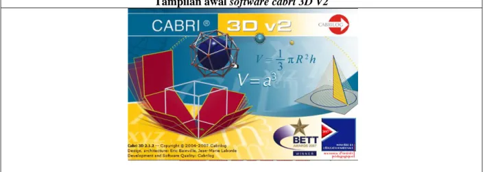 Tabel 1. Tampilan penggunaan software cabri 3D V2  Tampilan awal software cabri 3D V2 