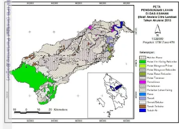 Gambar 6. Peta penggunaan lahan di DAS Asahan hasil analisis citra Landsat 