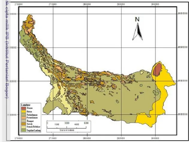 Gambar 13. Peta Penggunaan Lahan di DAS Saba (sumber: hasil simulasi MW-SWAT) 