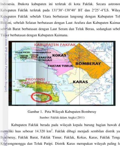 Gambar 1.  Peta Wilayah Kabupaten Bomberay 