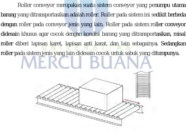 Gambar 3.3 Arah gerak sistem roller conveyor 
