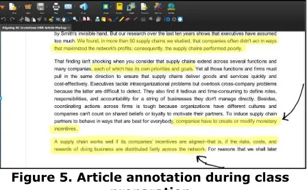 Figure 5. Article annotation during class preparation 