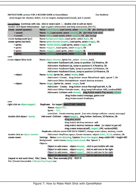 Figure 7: How to Make Math Shot with GameMaker  