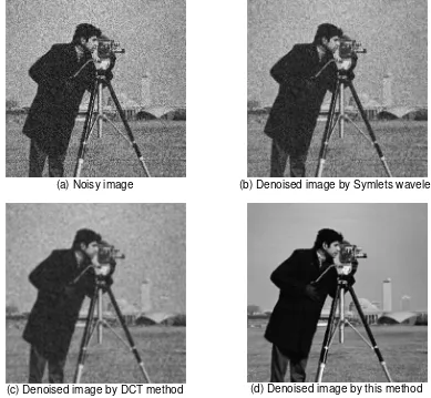 Figure 3. Denoised Cameraman images by different denoising methods 