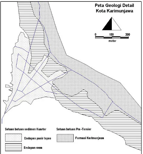 Gambar 3. Peta geologi tinjau Kota Karimunjawa. 