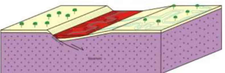 Gambar 5. Skema geologi sederhana setelah diendapkannya Formasi Lower Red  Bed. 