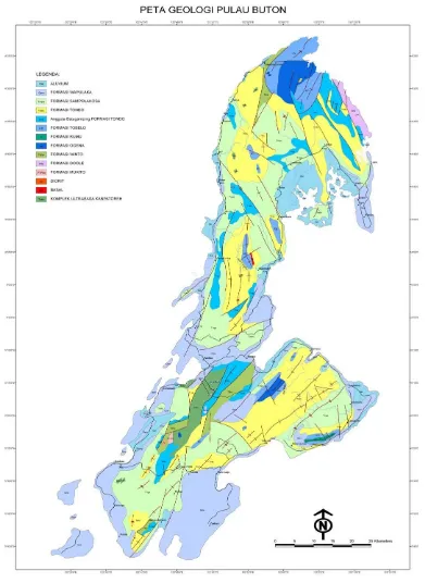 Gambar 1. Peta geologi daerah Pulau Buton