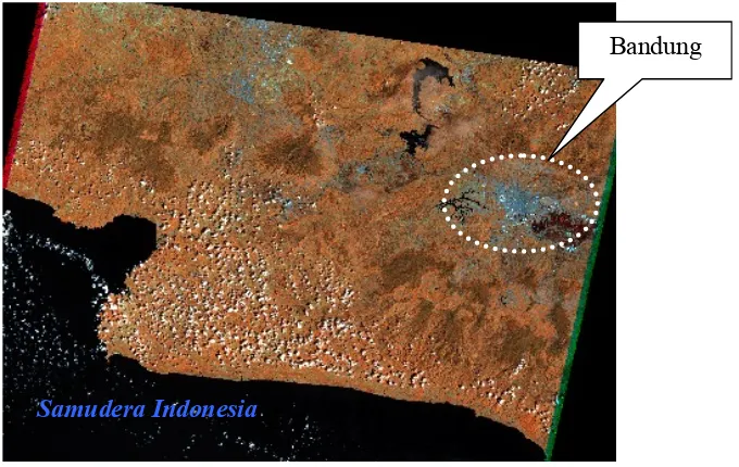 Gambar 1. Citra Landsat path/row 122/065, tanggal rekaman 21 Mei 2001 