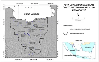Gambar 3. Lokasi pengambilan conto airtanah di Wilayah DKI Jakarta  