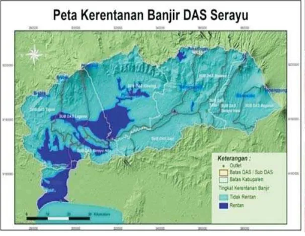 Gambar 7. Peta Daerah Rentan Banjir DAS SerayuFigure 7. Flood Vulnerable Areas Map of Serayu Watershed