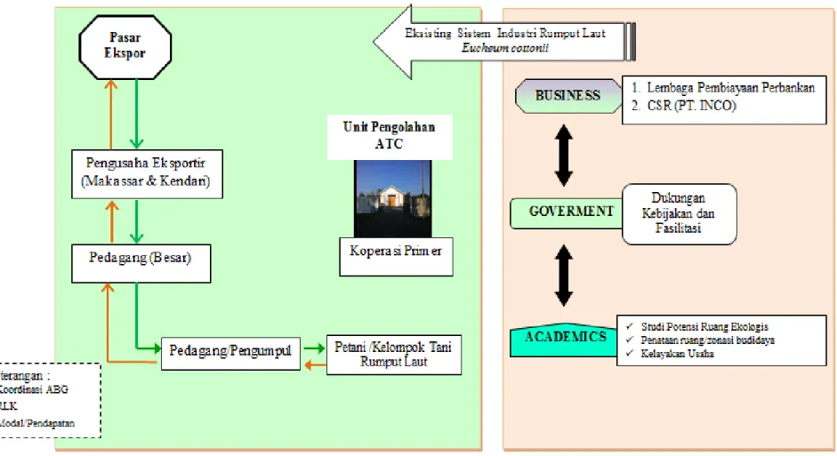 Gambar 1.3  Model Sistem Eksisting Industri Rumput Laut Eucheuma cottonii di Kabupaten Morowali 