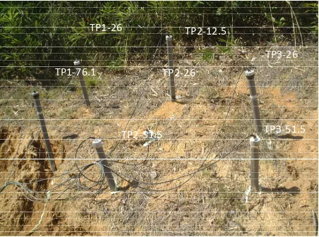 Figure 4. Configuration of ThetaProbe sensors in Site #1. 