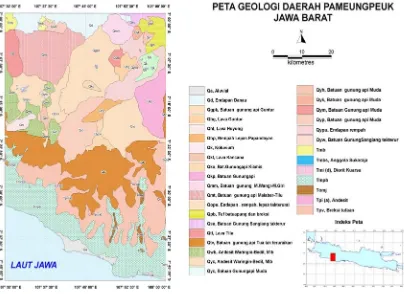 Gambar 1. Peta Geologi Daerah Pameungpeuk. 