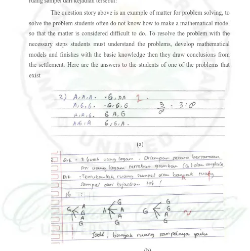 Figure 1.1  The Students’ Answer Sheets in Diagnostic Test in Class X 