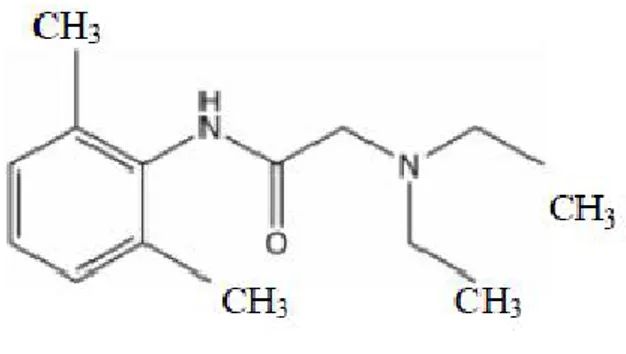 Gambar 2.  Struktur bangun lidokain 