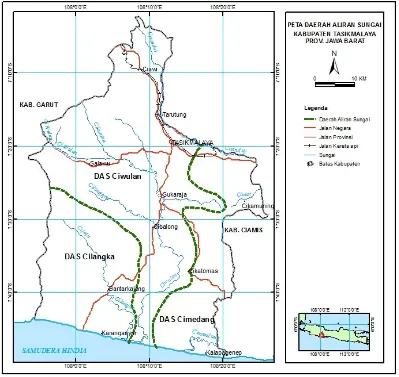 Gambar 5. Peta daerah aliran sungai (DAS) di Tasikmalaya  