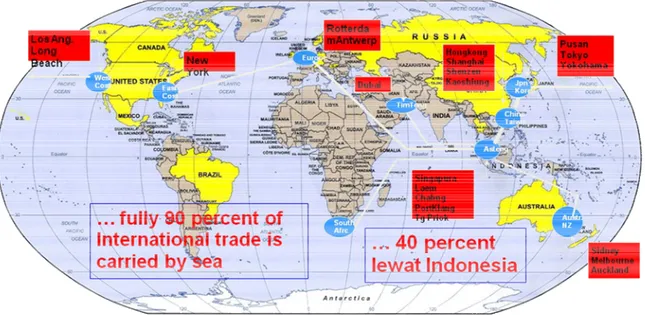 Gambar 9.  Jalur lintas perdagangan Internasional (Son Diamar,2010) 