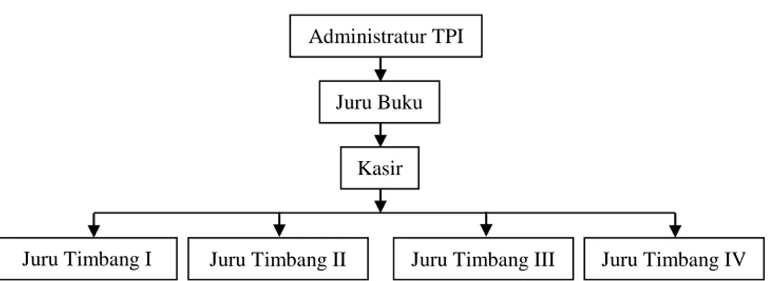 Gambar 3 Struktur organisasi pendataan TPI Grajagan    