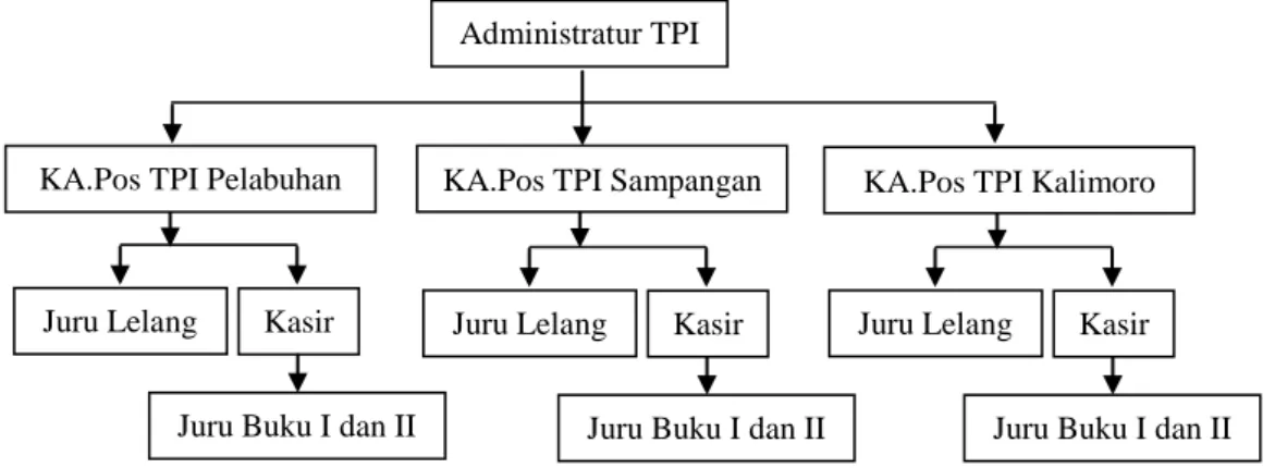 Gambar 4 Struktur organisasi pendataan TPI Muncar 