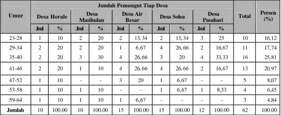 Tabel 4. Umur  