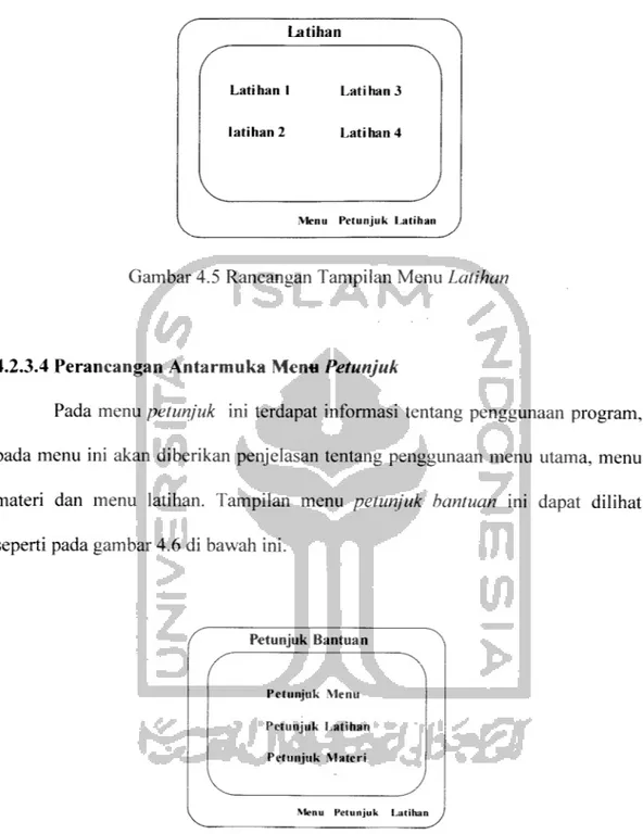 Gambar 4.5 Rancangan Tampilan Menu Latihan