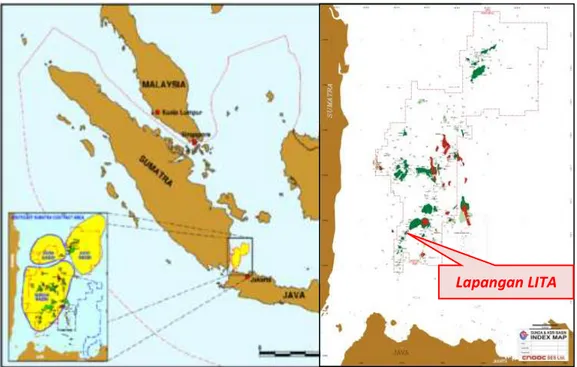 Gambar 1.4.Lokasi  Lapangan  Lita pada daerah  penelitian di  Utara  Laut  Pulau Jawa – Pulau Seribu (CNOOC SES Ltd)