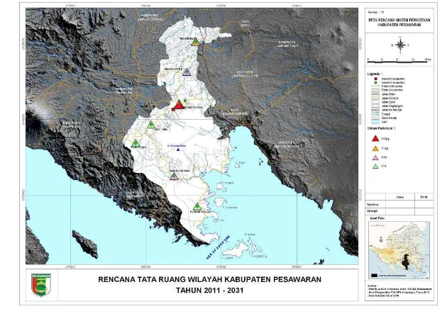 Gambar 3  Rencana sistem perkotaan Kabupaten Pesawaran