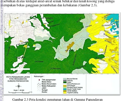 Gambar 2.3 Peta kondisi penutupan lahan di Gunung Papandayan 