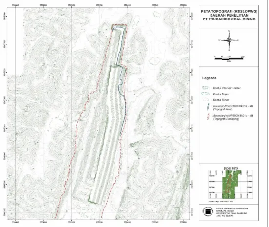 Gambar 3. Peta Topografi Resloping Area Void P3000 Bk01a – NB 