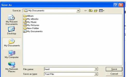 Gambar 4.16 Windows Dialog Untuk Simpan File Output 