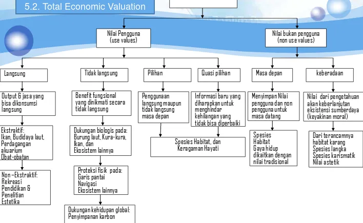 Gambar  Kategorisasi nilai ekonomi sumberdaya dan lingkungan terumbu karang 