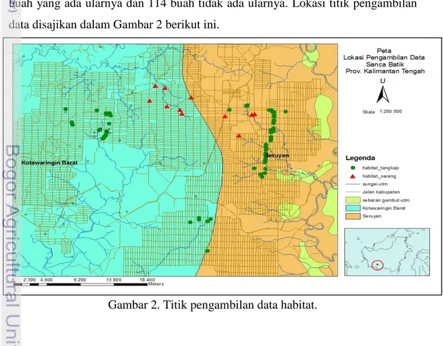 Gambar 2. Titik pengambilan data habitat. 