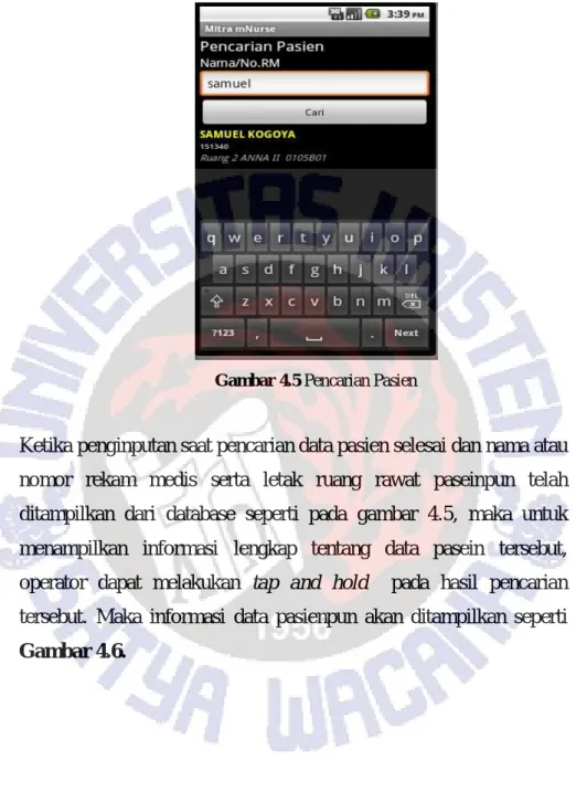 Gambar 4.5 Pencarian Pasien 