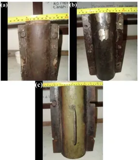 Gambar 4. Cetakan silinder berdiameter (a)  50 mm, (b) 70 mm, (c) 110 mm 