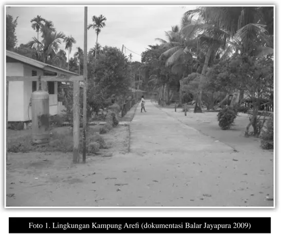 Foto 1. Lingkungan Kampung Arefi  (dokumentasi Balar Jayapura 2009)