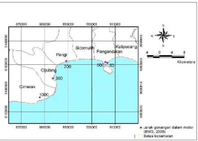 Gambar 7.  Kerusakan fisik akibat tsunami di wilayah Pantai Kabupaten Ciamis 