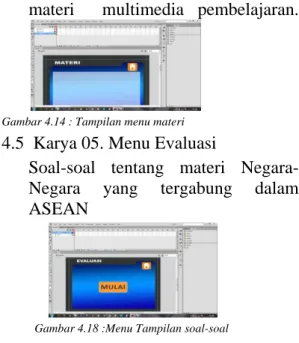 Gambar 4.14 : Tampilan menu materi  
