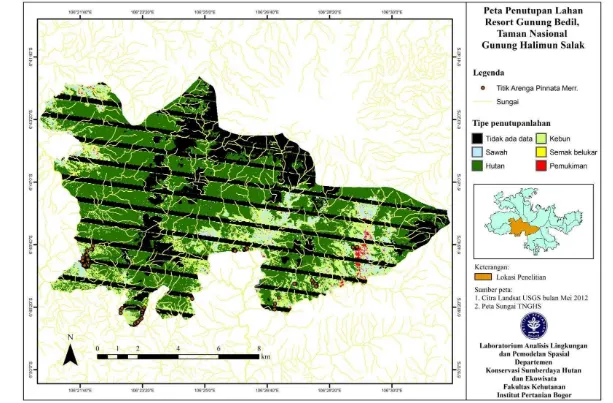 Gambar 7 Peta penutupan lahan di Resort Gunung Bedil, TNGHS. 
