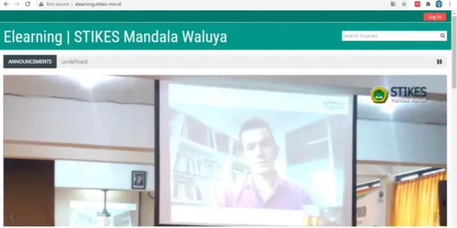 Gambar 1 Tampilan e-learning STIKES Mandala Waluya Kendari 