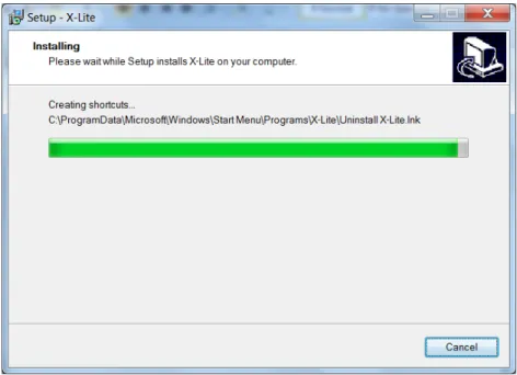 Gambar 4.11 Proses installasi x-lite 