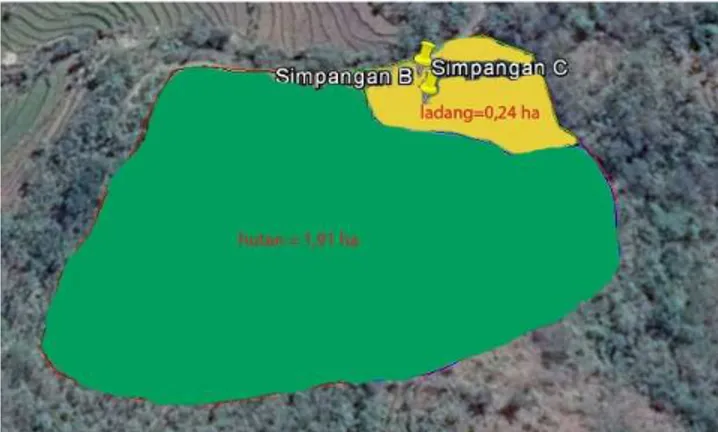 Gambar 1. Kondisi tutupan lahan lokasi pengambilan sampel (Google Earth, 2014) 