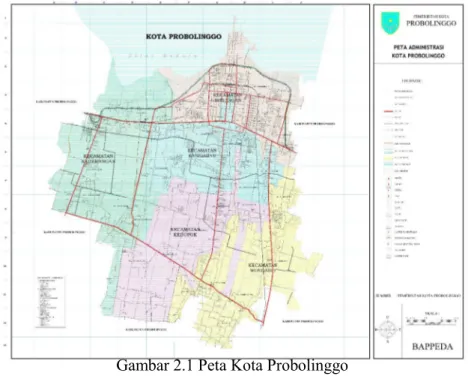 Gambar 2.1 Peta Kota Probolinggo  Sumber : http://Probolinggokota.go.id/   III.  METODE PENELITIAN 