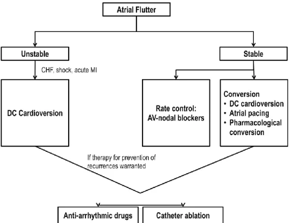 Gambar 4. Manajemen atrial flutter berdasarkan keadaan hemodinamik 