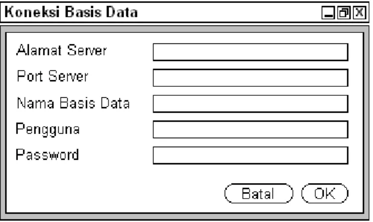 Gambar IV-4 Rancangan Antarmuka Koneksi Basis Data 