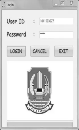 Gambar 14.  Tampilan layar login 