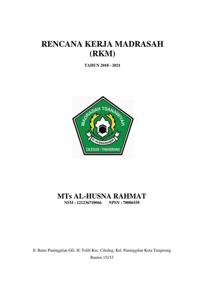 Rencana Kerja Madrasah Rkm 4030