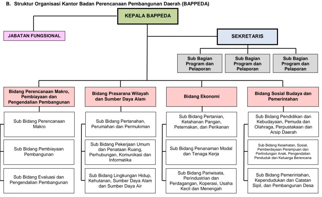 Gambar 4.1 Struktur Organisasi Kantor Badan Perencanaan Pembangunan (BAPPEDA) Kabupaten Bulukumba 